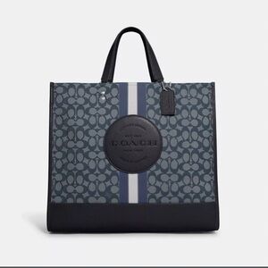 Coach Blue and Black Briefcase with Logo Patch